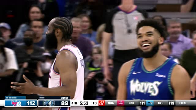 【2022年02月26日 76人vs森林狼集锦】费城133-102森林狼 恩比德狂砍轰34+10 哈登首秀准三双惊艳亮相