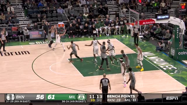 【2022年02月27日 篮网vs雄鹿集锦】看似轻描淡写！小库里外线高难度出手打成3+1