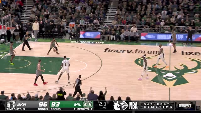 【2022年02月27日 篮网vs雄鹿集锦】虽迟但到！米德尔顿末时气定神闲三分一箭穿心