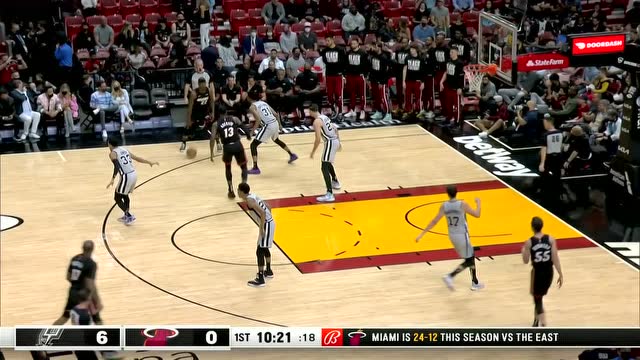 【2022年02月27日 马刺vs热火集锦】打的就是强硬 巴特勒强走底线硬刚对手