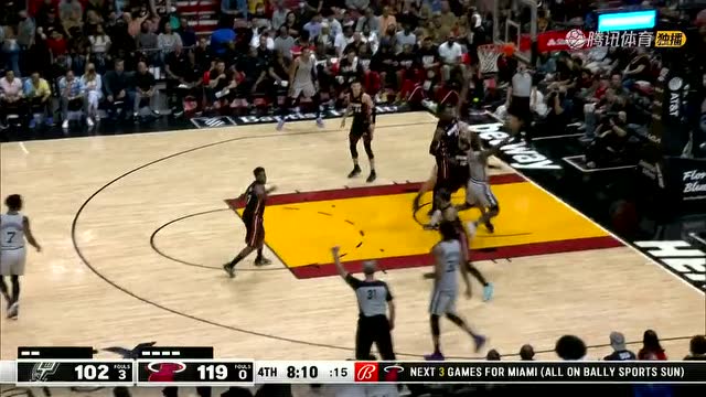 【2022年02月27日 马刺vs热火集锦】两记三分极限勾手 朗尼沃克连砍8分续命