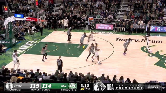 【2022年02月27日 篮网vs雄鹿集锦】字母哥突破快下抬手上篮 布朗接球极限出手三分反超比分