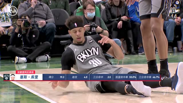 【2022年02月27日 篮网vs雄鹿集锦】这“赠品”也太香了吧！小库里漂移急停中投稳稳命中