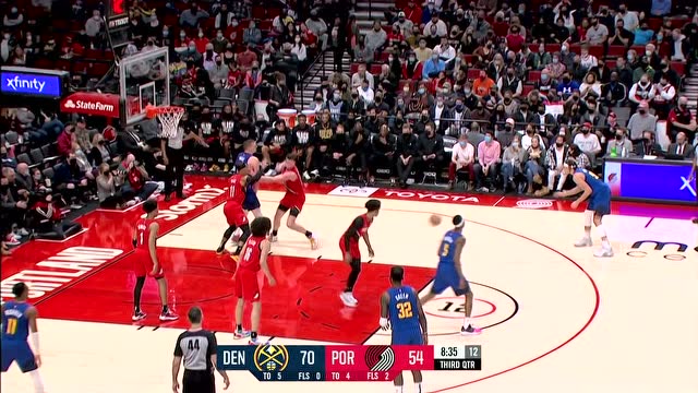 【2022年02月28日 掘金vs开拓者集锦】戈登投桃报李突破分球 约基奇跟进发难小抛投建功