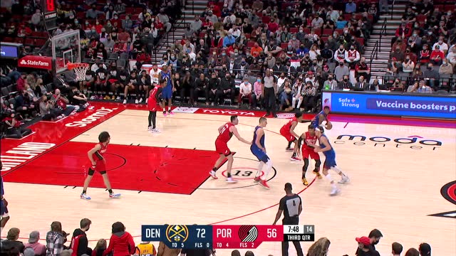 【2022年02月28日 掘金vs开拓者集锦】掘金124-92开拓者 约基奇18篮板11助攻轻取开拓者