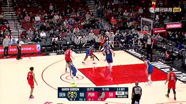 【2022年02月28日 掘金vs开拓者集锦】抢断反击全面开花 埃勒比顶开戈登碾压上篮打进