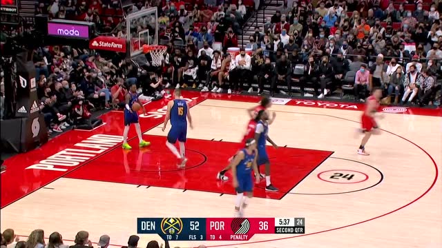 【2022年02月28日 掘金vs开拓者集锦】眼疾手快虎口夺食 埃勒比前场拼抢二次进攻得手