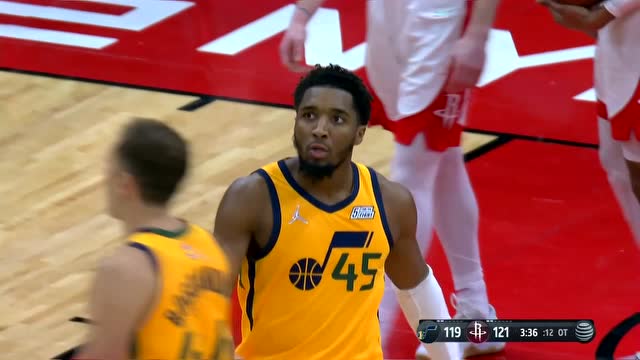 【2022年03月03日 爵士vs火箭集锦】加时赛重拳出击 米切尔陀螺转身飙射三分