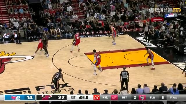 【2022年03月06日 76人vs热火集锦】登哥缺阵进攻有点便秘 丹尼格林三分救火费城首节仅得14分