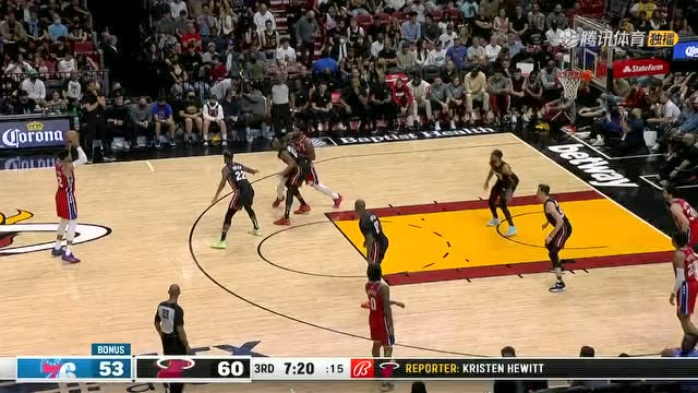 【2022年03月06日 76人vs热火集锦】巴特勒就是硬！JB冲刺反击猛冲篮下连取四分