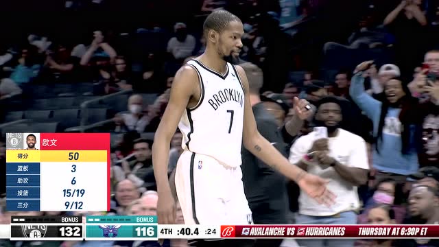 【2022年03月09日 篮网vs黄蜂集锦】欧文被换下 现场响起欢呼声