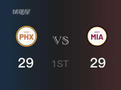NBA常规赛：热火以29-29战平太阳，结束首节