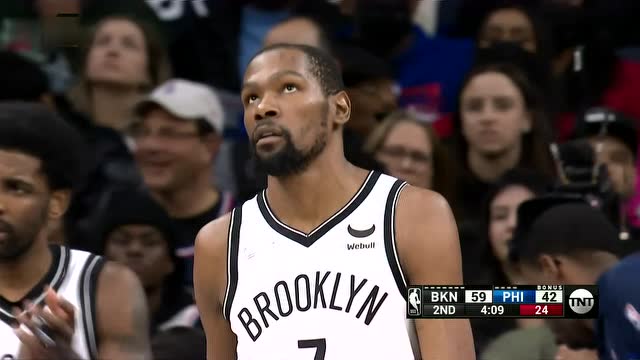 【2022年03月11日 篮网vs76人集锦】打的就是你 杜兰特强吃恩比德反身上篮打成2+1