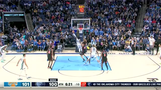 【2022年03月12日 尼克斯vs灰熊集锦】万花丛中过片叶不沾身 莫兰特穿花绕蝶单手上篮潇洒自如