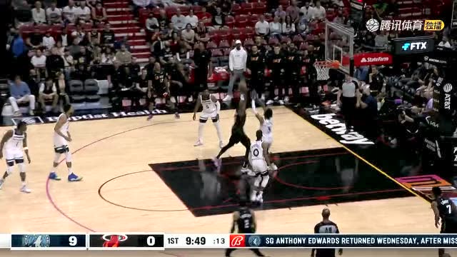 【2022年03月13日 森林狼vs热火集锦】平地一声雷 邓罗连线阿德巴约挂筐暴扣