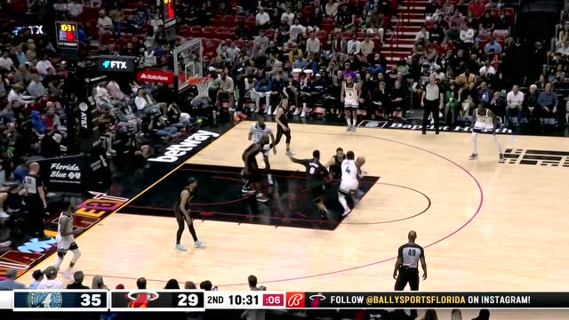 【2022年03月13日 森林狼vs热火集锦】普林斯极限出手 滞空上篮完成2+1