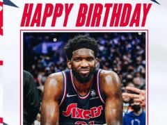 恭喜！费城官方祝贺恩比德28岁生日快乐 晒哈登奔赴客场登机照