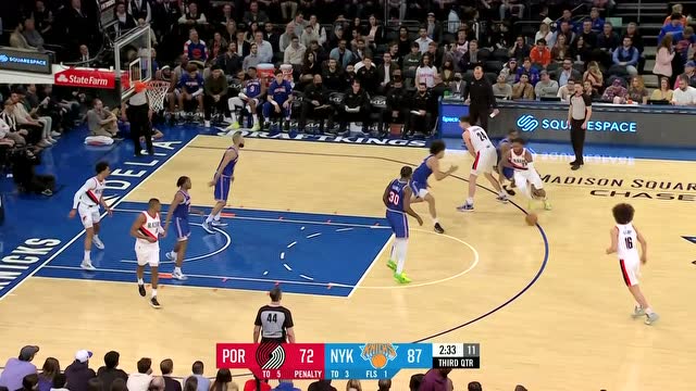 【2022年03月17日 开拓者vs尼克斯集锦】尤班击地连线 约翰逊平地而起双手暴扣