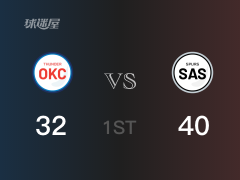 NBA常规赛：马刺以40-32领先雷霆，结束首节