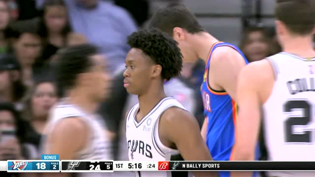 【2022年03月17日 雷霆vs马刺集锦】多少有点蒙的成分 普里莫失衡倒地飚进神仙3+1