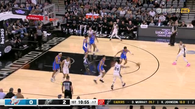 【2022年03月17日 雷霆vs马刺集锦】开局手感火热 穆雷顶弧策应分球理查德斯三分穿心
