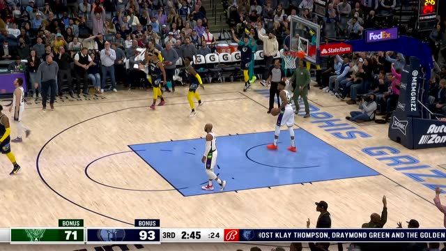 【2022年03月27日 雄鹿vs灰熊集锦】场面直接绷不住了！梅尔顿超神手感三记三分暴雨狂下