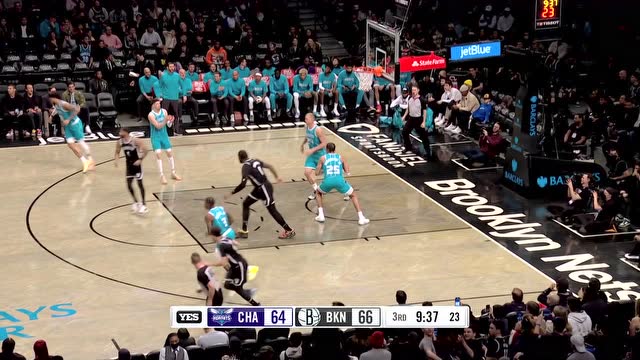 【2022年03月28日 黄蜂vs篮网集锦】瞬间起势！鲍尔吹起反击号角携手华盛顿四记三分强势反超