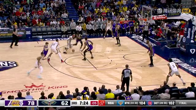 【2022年03月28日 湖人vs鹈鹕集锦】追分阶段绝不手软 莺歌无视犯规内外开花连连取分