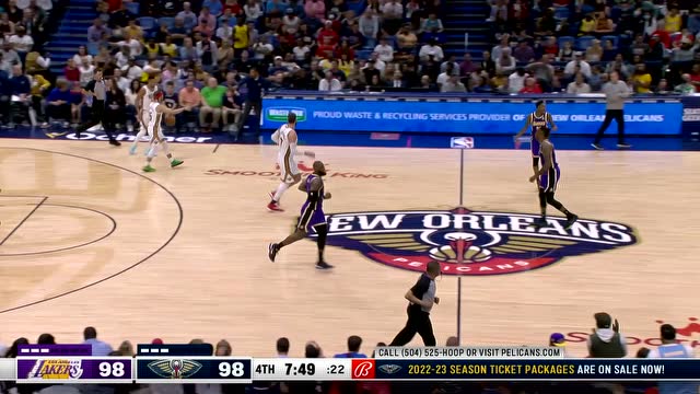 【2022年03月28日 湖人vs鹈鹕集锦】37岁詹皇扛着湖人前行！！詹老汉面对4人强硬2分