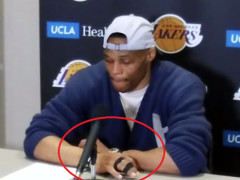 威少右手手指受伤！赛后戴护具接受采访 湖人三巨头合计缺席61场