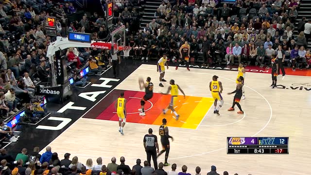 【2022年04月01日 湖人vs爵士集锦】爵士双子星连线 戈贝尔篮下暴扣得手