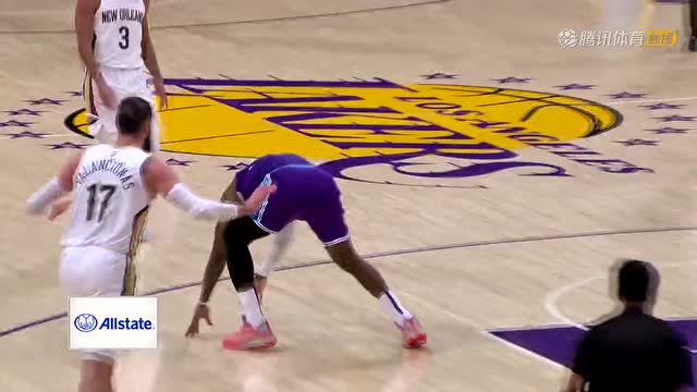 【2022年04月02日 鹈鹕vs湖人集锦】一级恶犯！鹈鹕前锋推搡詹姆斯犯规升级 疑似报复老詹掩护动作