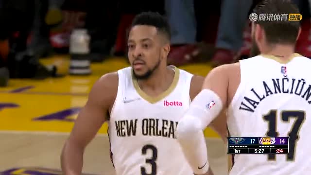 【2022年04月02日 鹈鹕vs湖人集锦】CJ迎着老詹抛射打进 再飚中三分逼停湖人