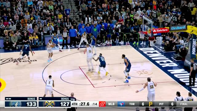 【2022年04月02日 森林狼vs掘金集锦】将功赎罪！巴顿将军关键三分命中 掘金还有机会