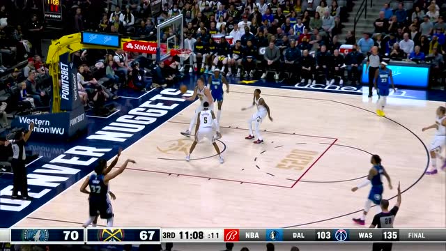 【2022年04月02日 森林狼vs掘金集锦】全明星三分王不跟你开玩笑 唐斯外线三分无视防守命中