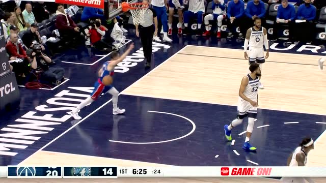 【2022年04月06日 奇才vs森林狼集锦】完美的传跑 阿弗迪亚穿针引线助飞萨托兰斯基