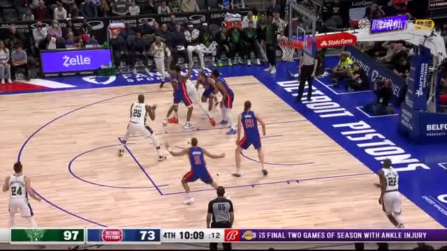 【2022年04月09日 雄鹿vs活塞集锦】雄鹿131-101活塞 字母哥30+13+8雄鹿锁定东部前三