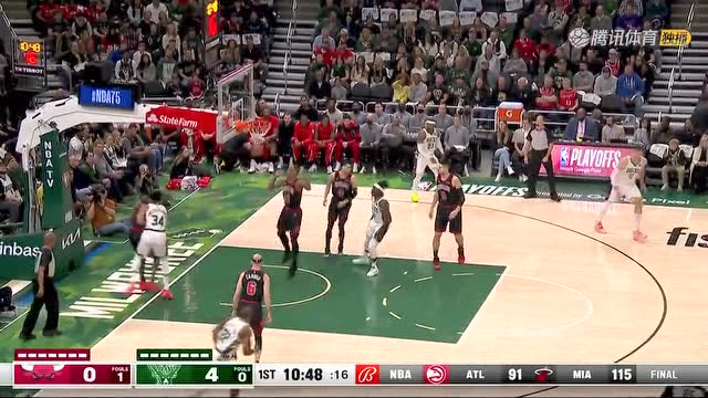 【2022年04月18日 公牛vs雄鹿集锦】梦幻开局 雄鹿开局1分30秒9-0打停公牛