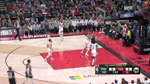 【2022年04月24日 76人vs猛龙集锦】先来热热身！哈登底角拔枪甩狙三分击靶