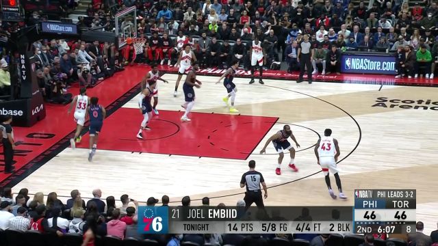 【2022年04月29日 76人vs猛龙集锦】来了来了状态来了 西亚卡姆连续杀入连得4分