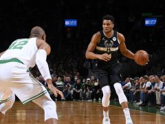 关键三分！字母哥40分11板 眼角流血仍强硬