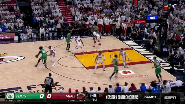 【2022年05月18日 凯尔特人vs热火集锦】延续抢七手感！格威晃开防守横移三分率先开张