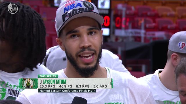 【2022年05月30日 凯尔特人vs热火集锦】塔图姆带着24号护具收获个人首记东决MVP奖杯 率领球队再下一城！