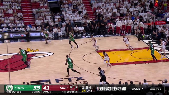 【2022年05月30日 凯尔特人vs热火集锦】11中8全队44分个人拿到24分！巴特勒三分线搭弓射箭直击靶心