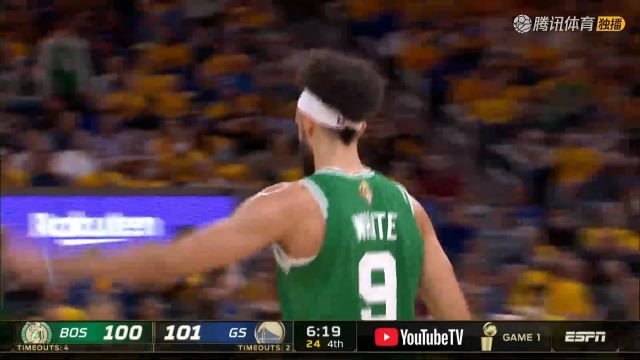【2022年06月03日 凯尔特人vs勇士集锦】怀特三分球六投四中！主播直呼：我也要生孩子！