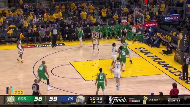 【2022年06月03日 凯尔特人vs勇士集锦】没人防我玩一个！斯玛特背后绕球轻松上篮