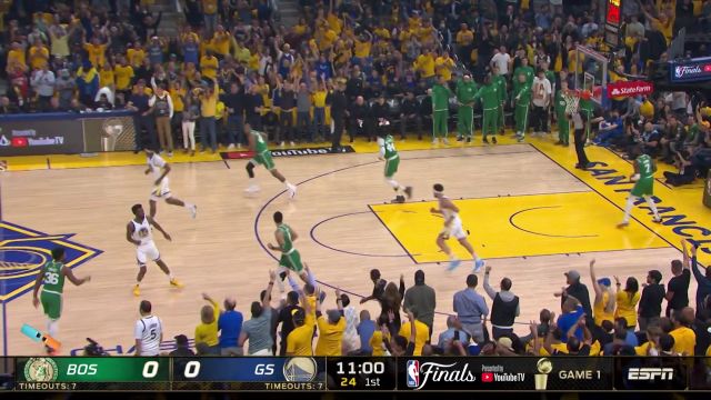 【2022年06月03日 凯尔特人vs勇士集锦】同一位置不会失手两次！库里开场就发威三分一箭穿心