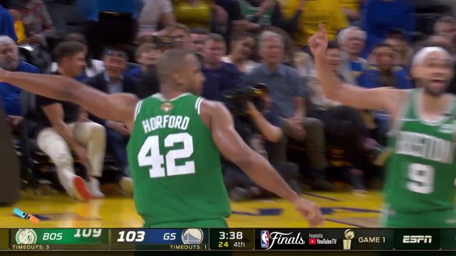 【2022年06月03日 凯尔特人vs勇士集锦】一起为霍老扛大旗！霍福德半截篮应声入网打服勇士