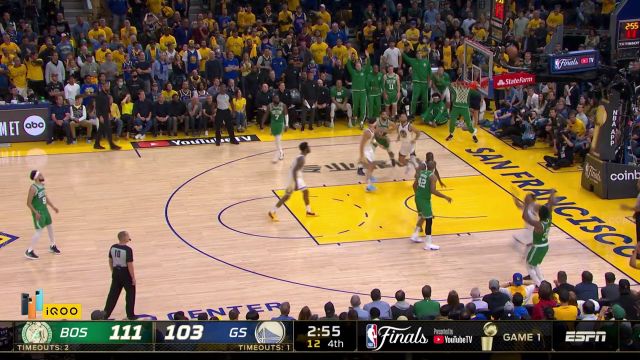 【2022年06月03日 凯尔特人vs勇士集锦】霍福德拼抢前场板 助底角斯玛特三分收割比赛