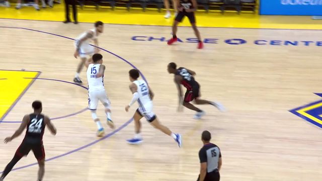 【2022年07月06日 勇士vs热火集锦】灵蛇出洞完美节奏 贾马尔突破强打桑托斯造成2+1